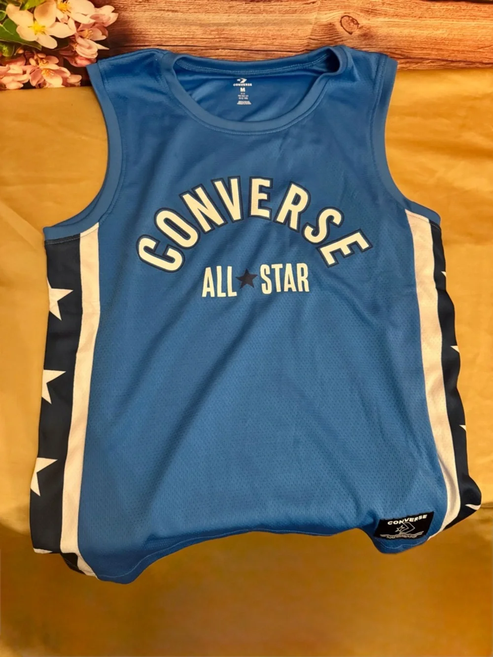 Converse Boys Blue Athletic Tank Top All Star Mesh Size M Youth - Picture 2 of 4